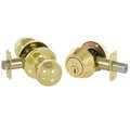 Callan Callan KR3003 Fairfield Series Grade 3 Keyed Entry Knob & Single Cylinder Deadbolt Set; Bright Brass KR3003